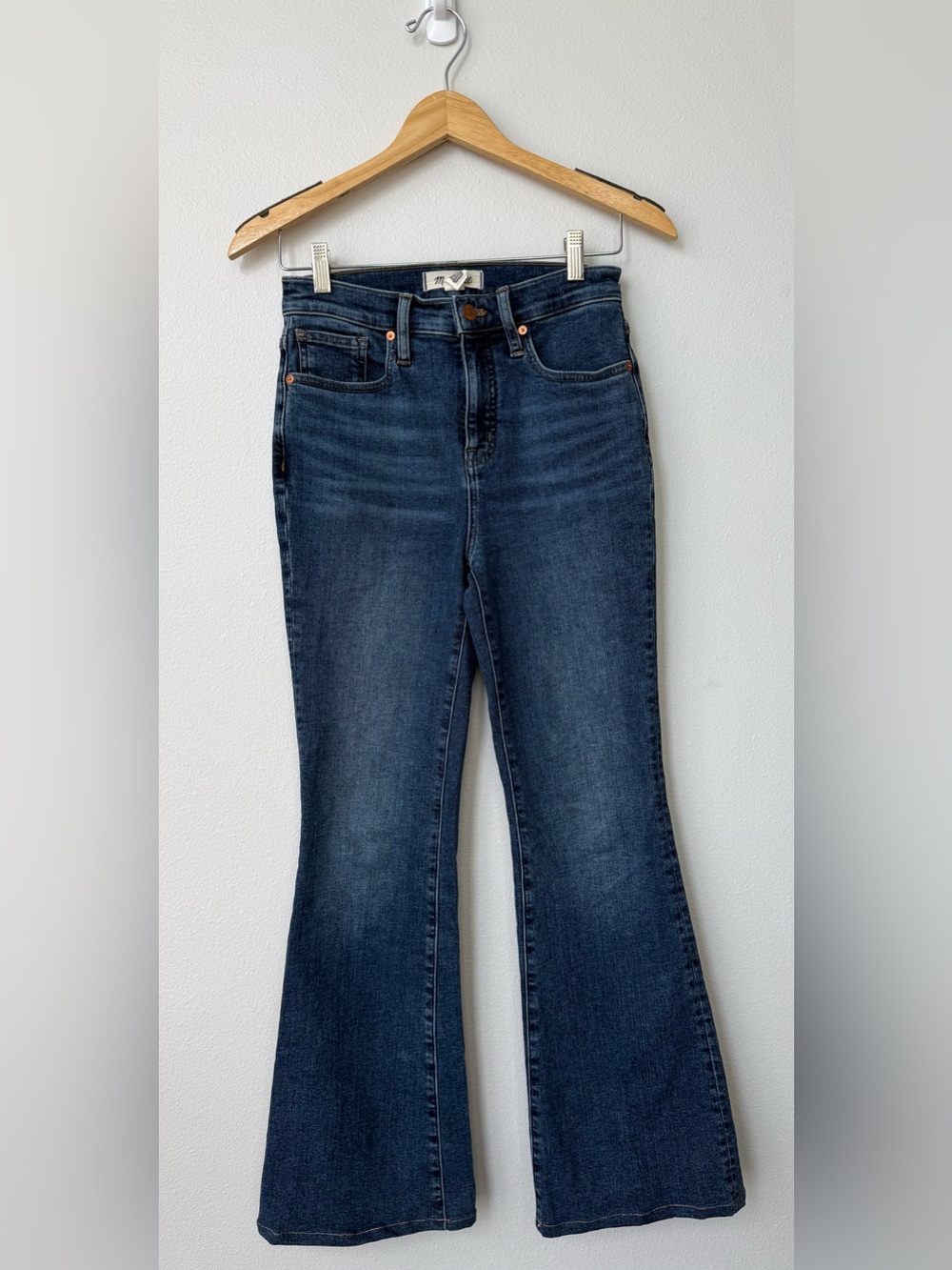 Madewell Women’s Dark Blue Skinny Flare Jeans in Alvord Wash: Instacozy Edition